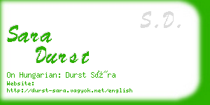 sara durst business card